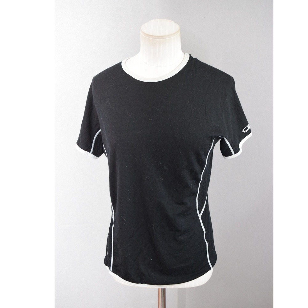 Icebreaker GT 180 T-Shirt Medium Black Merino Wool Activewear Womens Hiking Top
